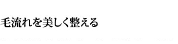 毛流れを美しく整える