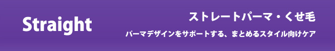 ストレートパーマ・くせ毛　パーマデザインをサポートする、まとめるスタイル向けケア